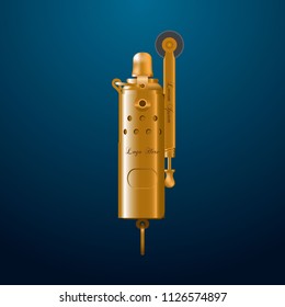 Vector vintage brass lighter.