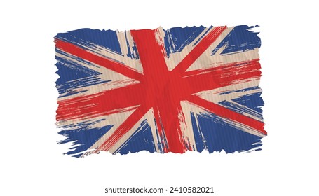Bandera británica vectorial. Dibujando la antigua bandera del Reino Unido en un estilo muy negro.