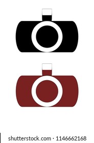 vector vintage brown an black camera whith flash symbol isolate on white background