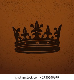 Vector vintage brown crown template