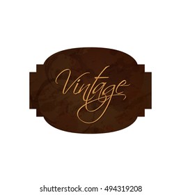 vector vintage brown label