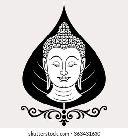 Vector vintage budda engraving with retro ornament pattern in antique rococo style decorative design