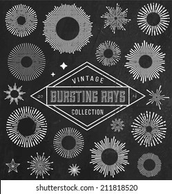 Vector vintage bursting rays set    design elements for your design  Great for retro style projects  