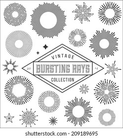 Vector vintage burstings rays set -  design elements for your design. Great for retro style projects. 