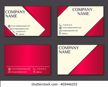 Vector vintage business card set. Beauty designs. Front page and back page.Vector vintage business card set. Beauty designs.