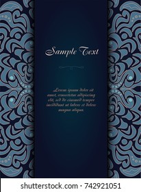  Vector vintage business card template . Ornamental background.