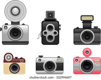 vector vintage cameras set 1