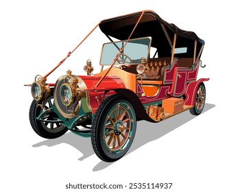 Vector vintage car. Available EPS-10 vector format separated by groups and layers with transparency effects