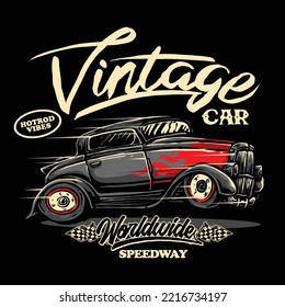 vector of vintage car custom muscle CAR illustration