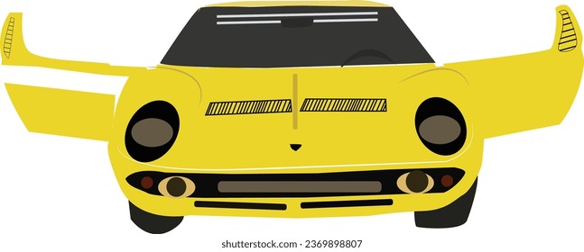 Vector Vintage Car with single layer with white  background 