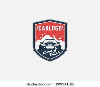 lavado vectorial de coches vintage con blindaje. ilustración de diseño de logotipo de vehículos vectores