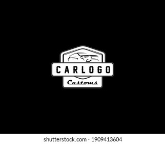 vector vintage car wash with shield. vector cars logo design concept illustration