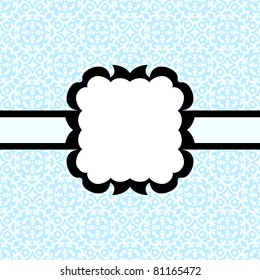 Vector vintage card, blue invitation