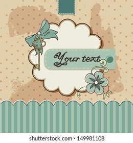 Vector vintage card with element of scrapbook