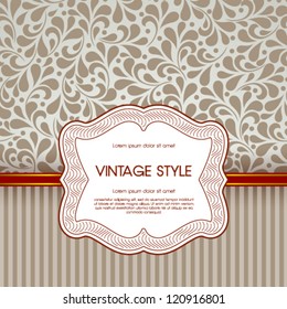 Vector vintage card with floral ornament design.