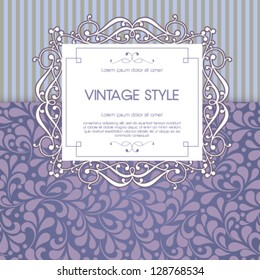 Vector vintage card with floral ornament design.
