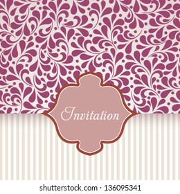 Vector vintage card with floral ornament design.