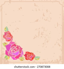 vector vintage card with flower