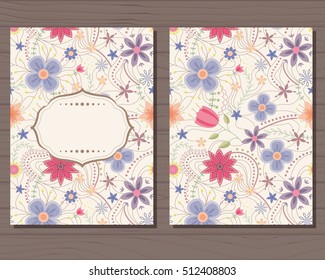 Vector vintage card with flowers