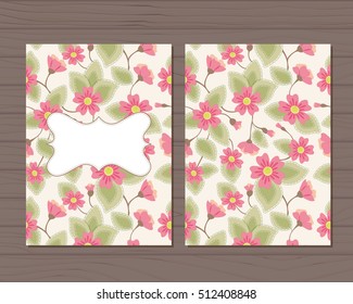 Vector vintage card with flowers