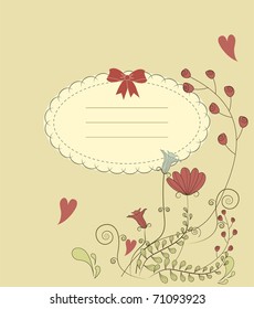 Vector Vintage card with flowers