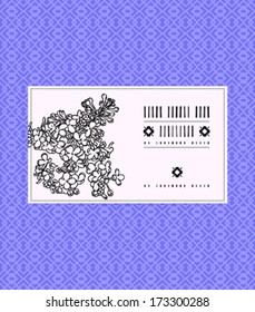 Vector vintage card with lilac on luxury violet background. Template for spa promotion, flower shop gift card, soap package, spring sale coupon, perfume box design, business card, wedding invitation