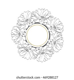 Vector Vintage card. round frame