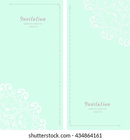 Vector vintage card template with floral elements.