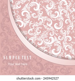 Vector vintage card with victorian pattern.