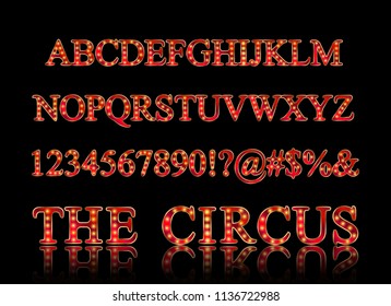 Vector of vintage carnival font and alphabet. Illustration