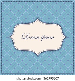 Vector vintage cell pattern blue background with banner