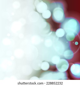 Vector vintage Christmas background with bokeh lights. Defocused bokeh twinkling lights festive holiday party background.