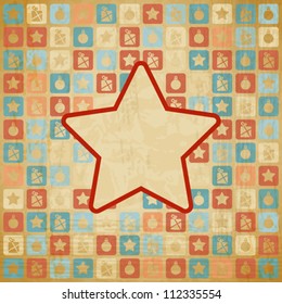 Vector vintage Christmas background in retro style.