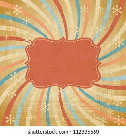 Vector vintage Christmas background in retro style.