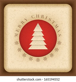Vector vintage Christmas card. Elements are layered separately in vector file.