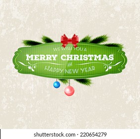 Vector vintage Christmas greeting card design