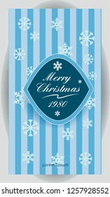 Vector vintage christmass banner. Vertical background 1080x1920 resolution.