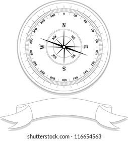 vector vintage clasic compass on white background