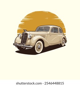 Vector vintage classic car illustration