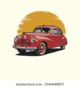 Vector vintage classic car illustration