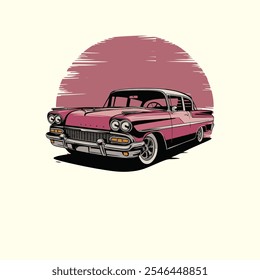 Vector vintage classic car illustration