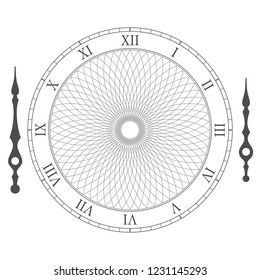 Vector vintage clock on white . Illustration clip art
