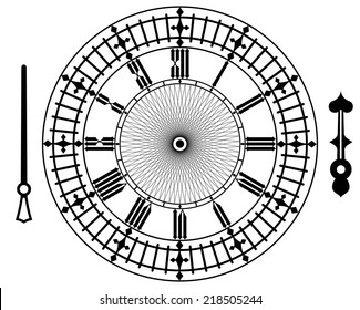 Vector Vintage Clock On White Illustration Stock Vector (Royalty Free ...