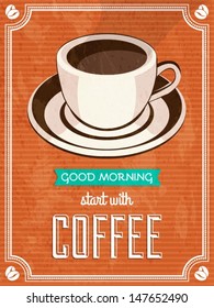 vector vintage coffee poster