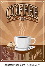 vector vintage coffee poster