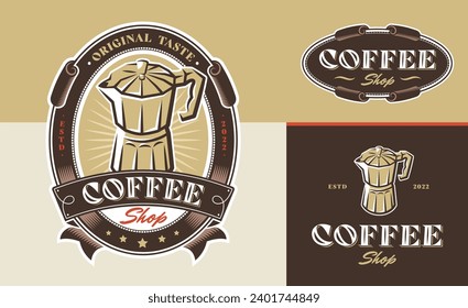 Vector Vintage Coffee Shop Logo Design