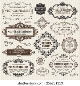 Vector Vintage Collection Baroque Antique Frames Stock Vector (Royalty ...