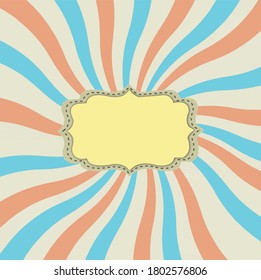 vector vintage colorful background with label for text