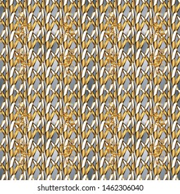 Vector. Vintage colorful patterns. Graceful, delicate ornamentation in the Rococo style. Seamless pattern in Baroque style. Beautiful pattern for Wallpapers, packaging. Patterns on gray, brown colors.