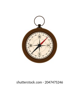 Vector vintage compass for travel and landmark. 